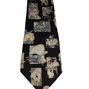 Vintage 1996 Looney Tunes Mens Character Silk Necktie